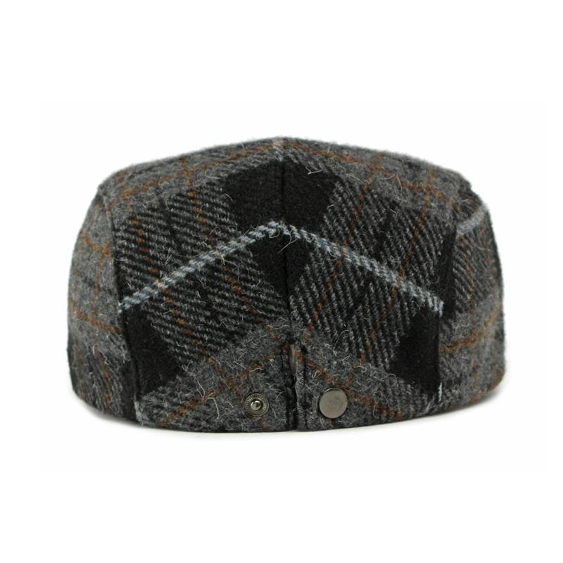 Autumn Winter Wool Beret Men's British Retro Progressive Cap Women's Plaid Cap