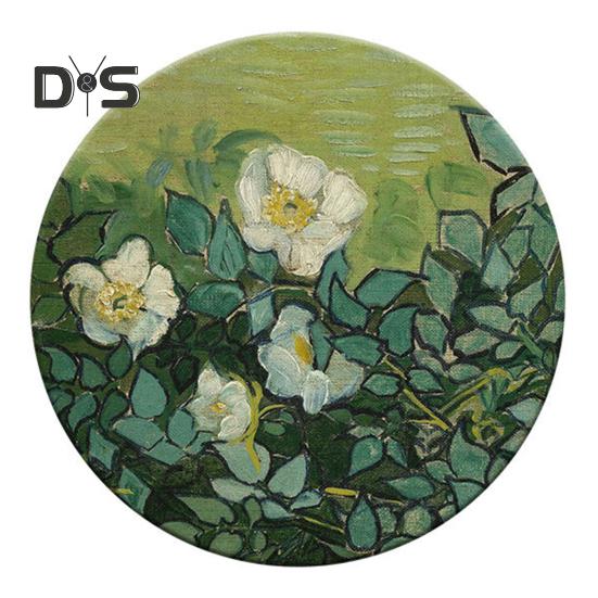 Saugfähige Unterlage für Kieselalgen-Schlammwaschbecken, Tassenuntersetzer, rutschfest, isolierend, rutschfest, wasserabsorbierend, verbrühungshemmend, Tischdekoration, Tasse mit Blumendruck