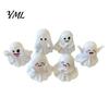 Cute PVC Halloween Ornaments 6Pcs Ghost Figurine, Pen Holder, Miniature Desk Decor, Funny Holiday Gifts for Coworkers Pencil Stand Ornament, Creative