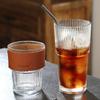 High Profile Horizontal Glass Straw Vertical  Cup With Lid Water Cup Iced Americano Latte Cup