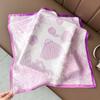 Light luxury Nordic style purple morning glory printing mulberry silk silk scarf women's high-end temperament 111 silk small square scarf