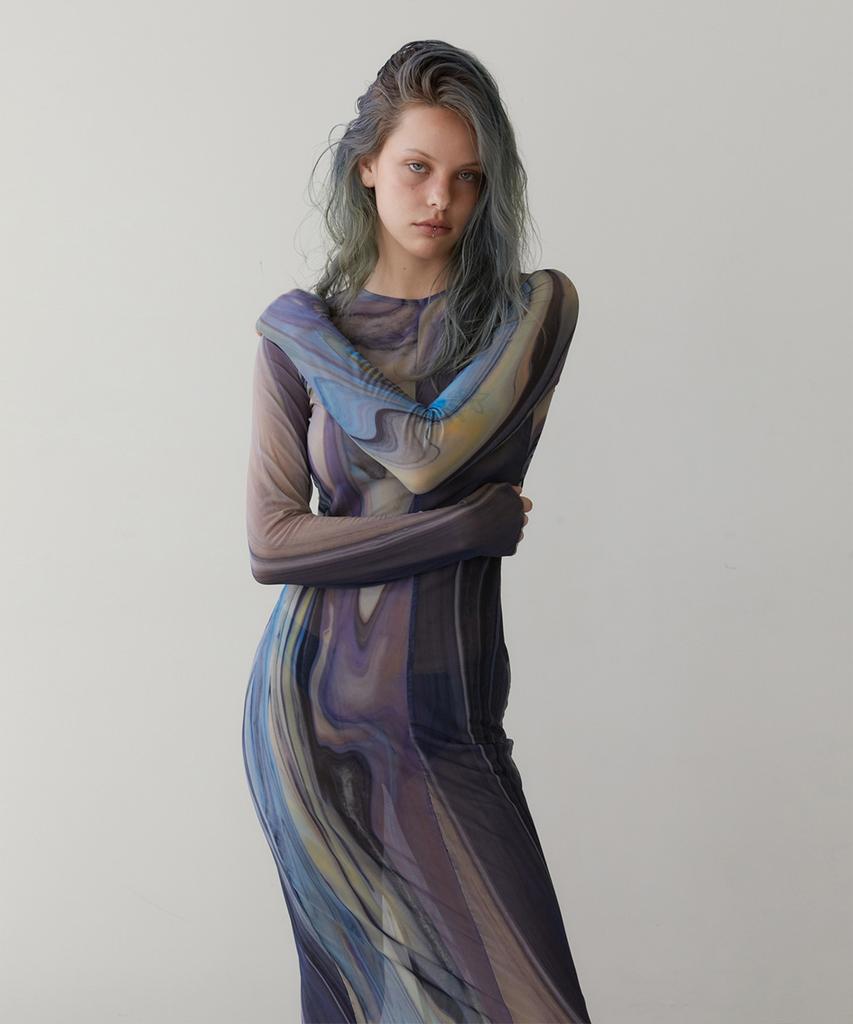 REVOIRSIS Rvis Net Maxi Dresses Multi