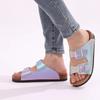 Fashion Shevalues Summer New Gradient Sandals For Women Outdoor Fashion Cork Footbed Flat Mules Unisex Beach Slippers With Arch Support