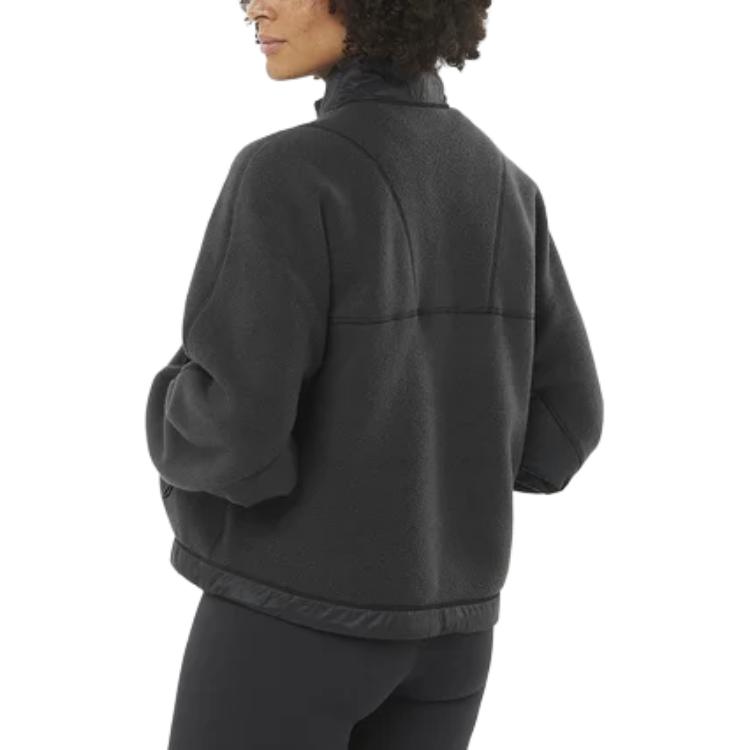 SALOMON Chroma Solid Color Casual High Neck Comfortable Half Zip Long Sleeve Sweatshirt Women Sweatshirt Black LC2273900