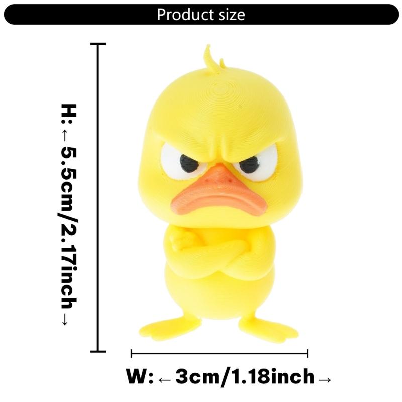 Angry Little Yellow Duck Desktop Ornaments Compacts Size for Children Toy and Home Decoration