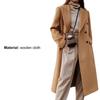 Lapel Double Breasted Woolen Suit Jacket Long Sleeve Solid Color Long Woolen Elegant Coat Female Clothing
