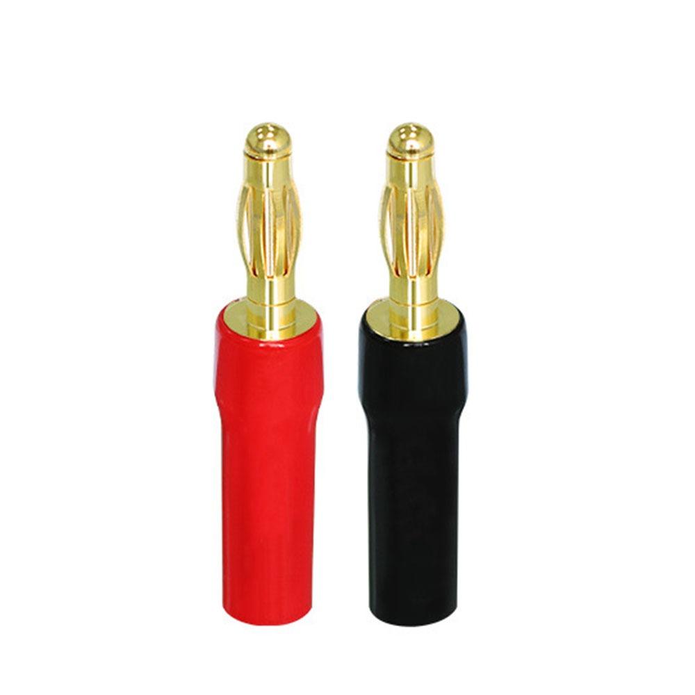 2/4Pcs 24K Gold Plated Gold Plated Audio Connector Self-locking Banana Plug  Audio Cable Adapter