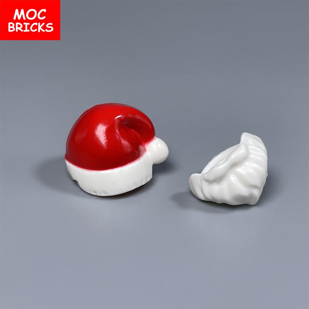 MOC Blocks Christmas Hat Ideal For 4cm Figure Accessories Assembled Particles Construction Bricks Children's Playthings Plastic Material Dolls