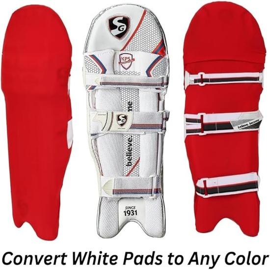 KNK Cricket Batting Pad Cover – Universal Fit for Youth & Adult | Colored Leg Guard Cover | Reusable, Dustproof & All Brand (Red)
