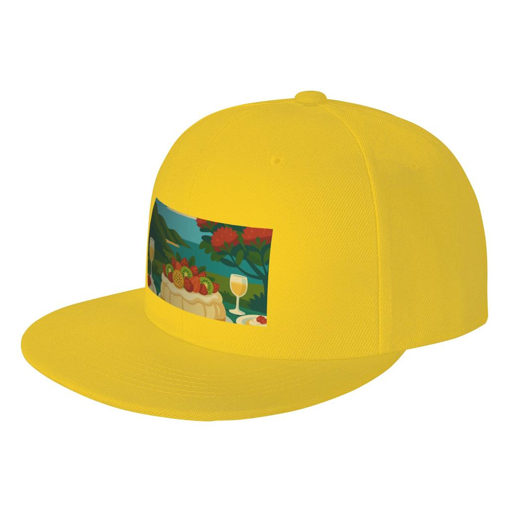 Fashion New Zealand Christmas Pavlova A Sunny Kiwi Christmas Scene Flat Brim Sun Hat AntiAging Cap Unisex
