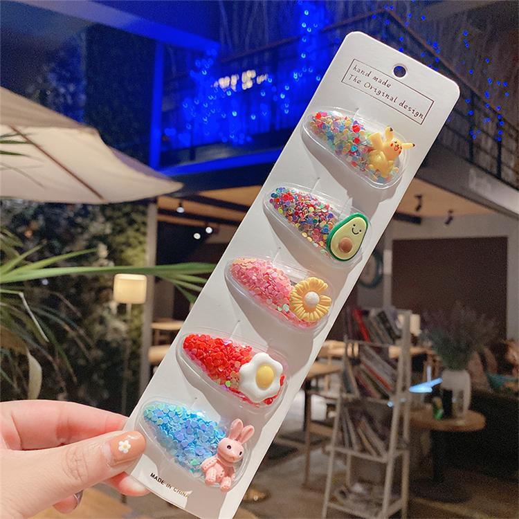 5Pcs/Pack Fashion Korean Children Hair Clips Sweet BB Hair Pins Cute Fruit Animal Baby Accessories