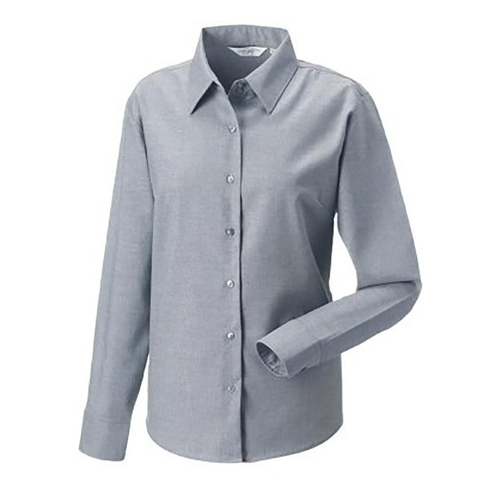 Russell Collection Ladies/Womens Long Sleeve Easy Care Oxford Shirt