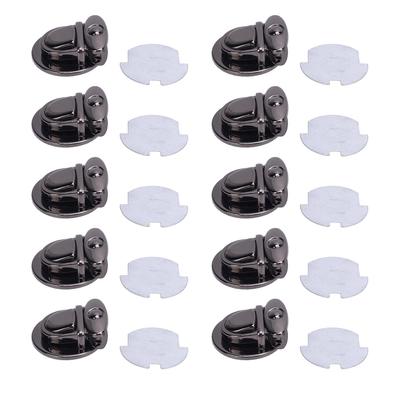 10 Seturi Închizătoare Tuck Lock Argintiu Negru 32mm Închizătoare Limbă de Rață cu Placă de Bază 36.5x37mm pentru