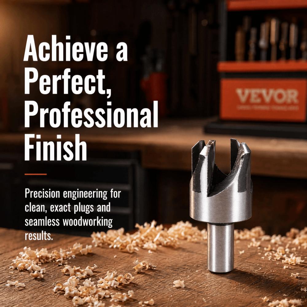 8pcs Straight Wood Plug Cutter High Carbon Steel HSS Drill Bits Chamfer Drill Bits  Woodworking