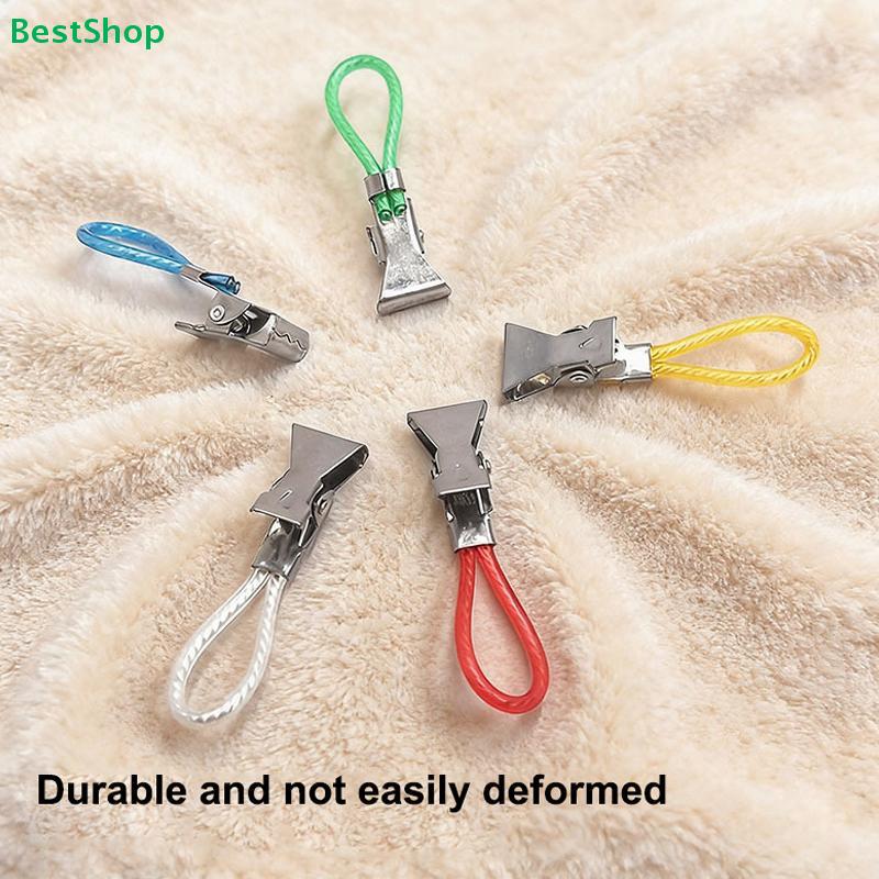 ©Colorful Plastic Rope Metal Towel Clips,Heavy-Duty Beach Towel Holders for Pool,Beach & Bathroom Use