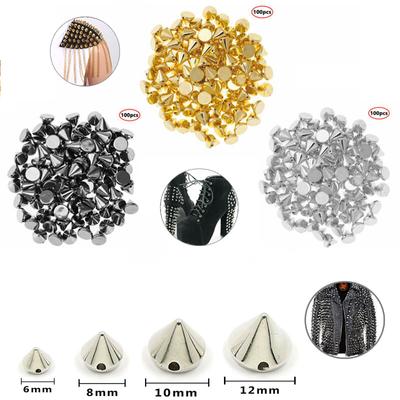 100 Stück Kunststoffnieten Goldsplitter Kegelnieten Punk Nähen Spike Nieten Für Leder Nailheads Nieten Bekleidungszubehör