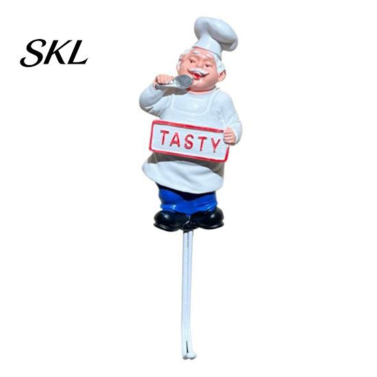 Adhesive Bathroom Hook Cute Chef Shape Hook, Strong Resin Kitchen Wall No Punch Fun Decoration Backing Decorative for Home Hang Utensils Dishcloths