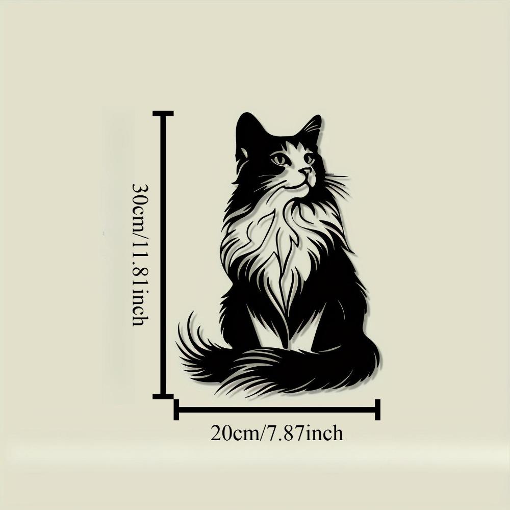 Black Cat Metal Wall Art Sculpture Modern Home Decor Cat Cafe Gift