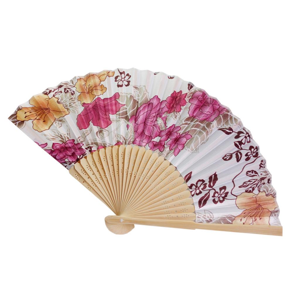 Bamboo Antique Folding Fan Chinese Style Fan Summer Female Dance Fan Portable Elegent Flower Hand Held Fan Home Decoration