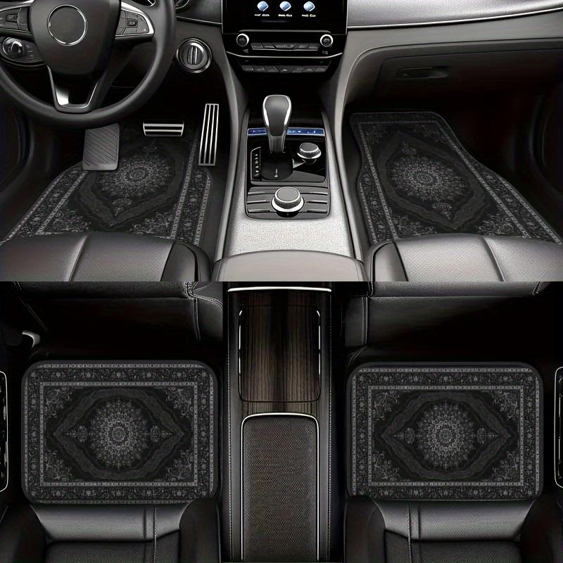 4 Stück Luxus Europäisches Muster Auto-Fußmatten - Ganzjahresschutz für Autos und SUVs - Perfektes Geschenk für Männer und Frauen