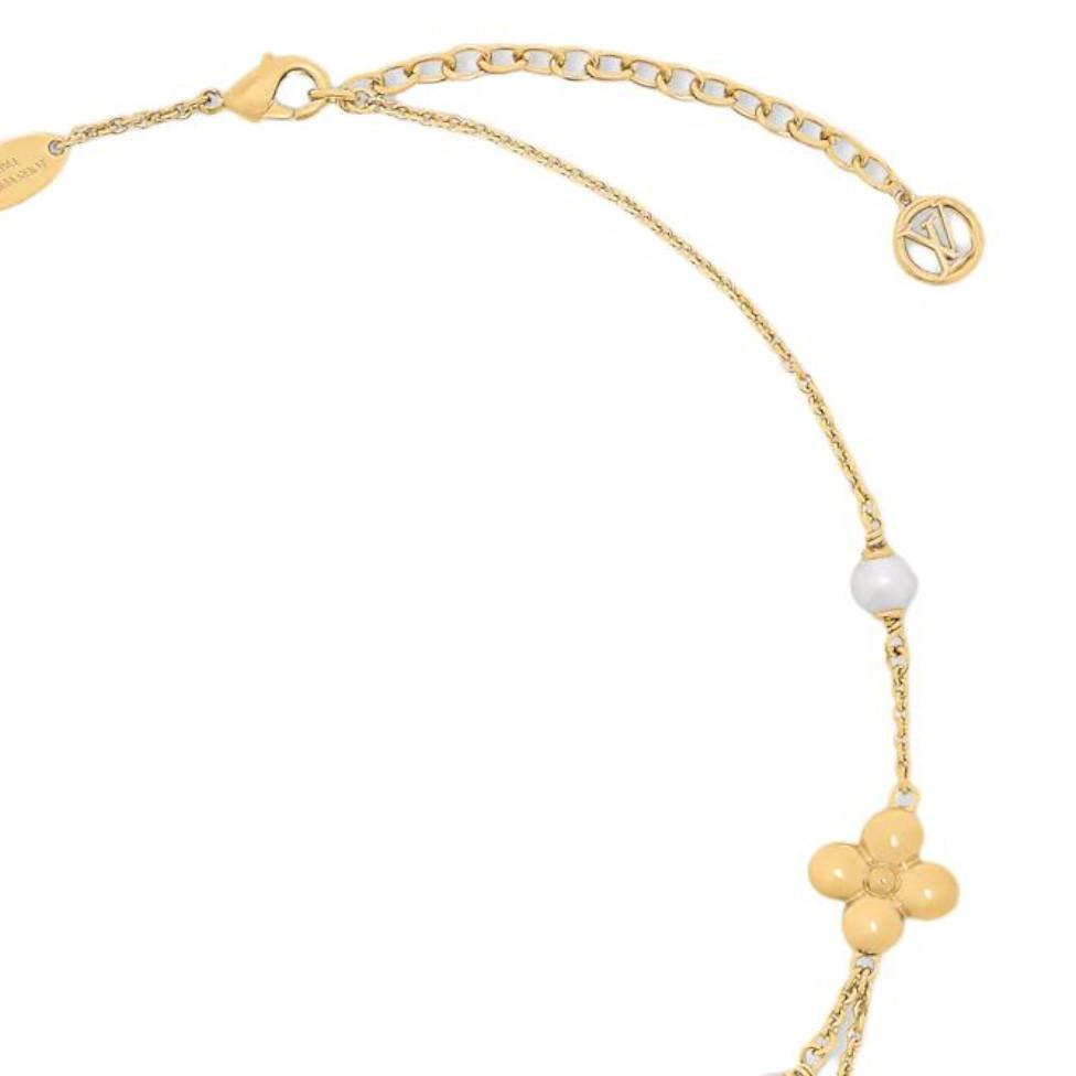 Louis Vuitton Logo Design Necklace Women Necklace Gold M03508