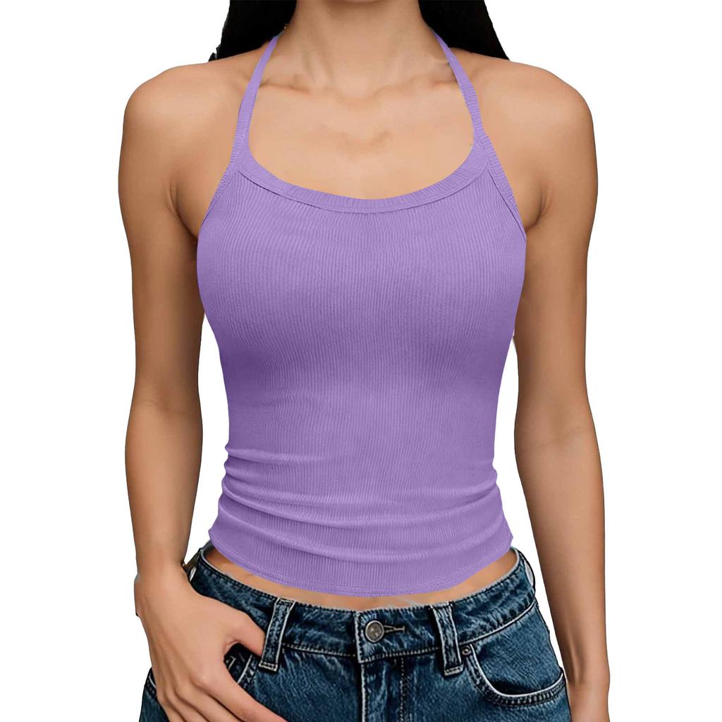 Women's Fashionable Casual -Color Fitted U-Neck Tank Top