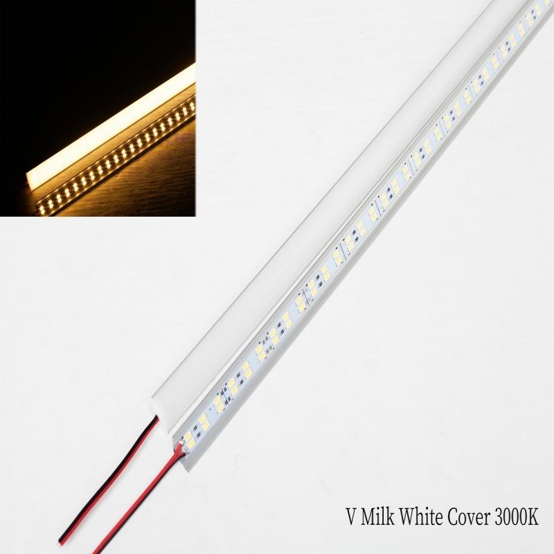 1Pcs Super Bright 72LEDs LED bar DC12V 50cm kitchen storage shelf LED profile aluminum channel rigid strip for indoor lighting