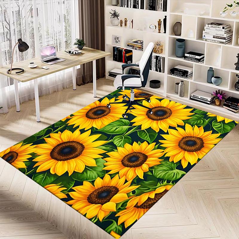 1PC Sunflower Pattern Anti-slip carpet, suitable for Office, bedroomand playrooms. It can also be used as a sofa footrest cover-R49
