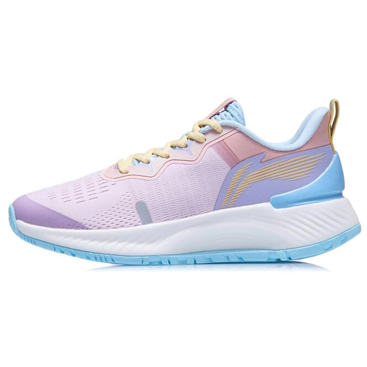 

New LiNing YueYing Essential Cushioning, Rebound, Reflective Low Top Running Shoes Women s Pink Purple ARHR108-5 35.5