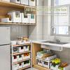 Cabinet Storage Box Kitchen Sundries Organizer Box Cupboard Basket Storage Case Cabinet Desktop Snack Makeup Spice Bottle Holder