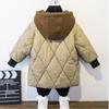Boys' Down Jacket Medium and Large Children's Thickened Cotton-Padded Clothes Baby Mid-Length Cotton-Padded Jacket