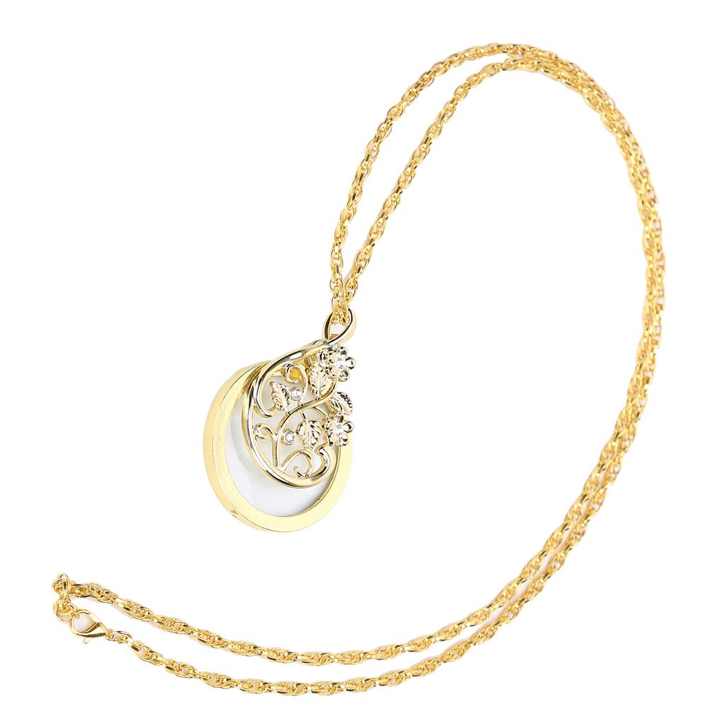 4.5X Necklace Magnifying Glass Metal Portable Magnifier Chain Pendant for ReadingGolden