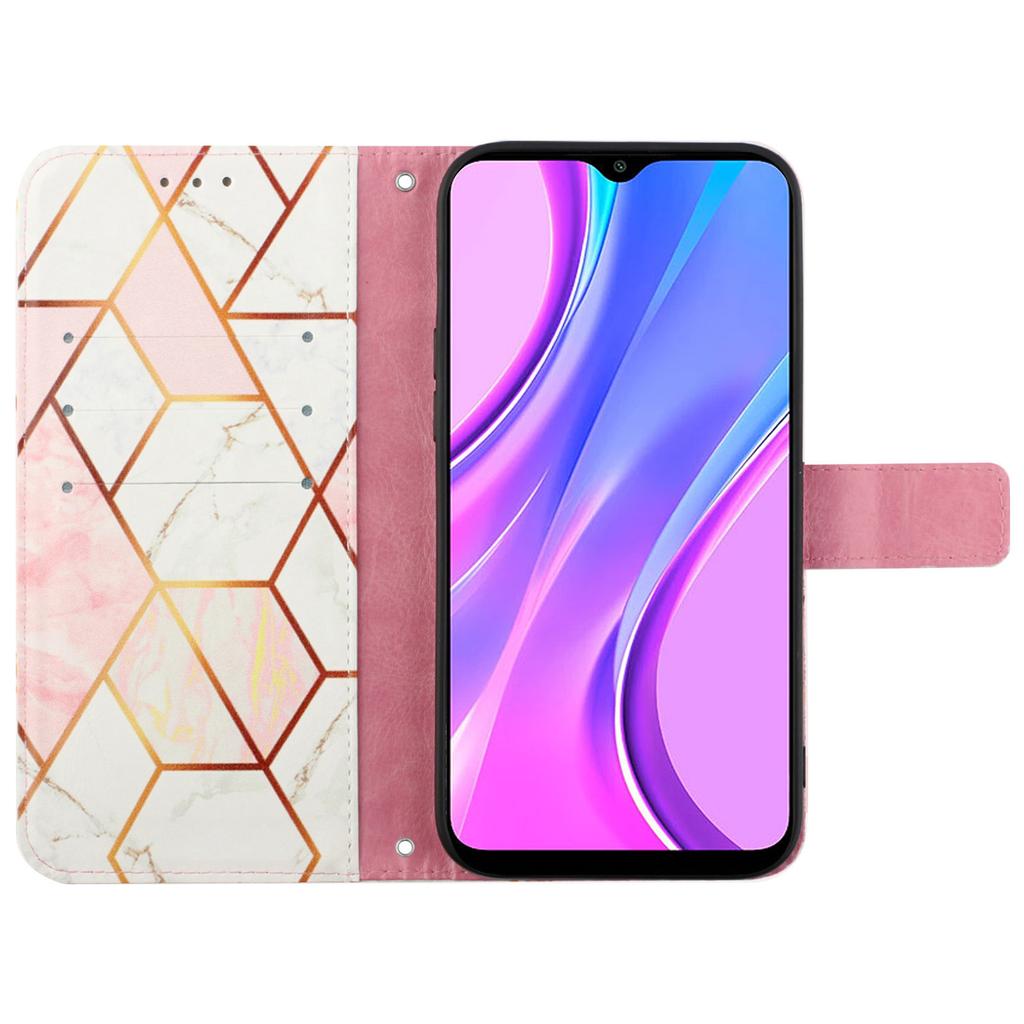 For Xiaomi Redmi Note 12 5G (China)/(Global)/Poco X5 5G Leather Case with Shoulder Strap Marble Pattern Phone Cover
