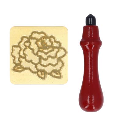 Ice Cube Stamp Copper DIY Ice Branding Stamp with Wooden Handle for Cocktail Whiskey Drinks Bar