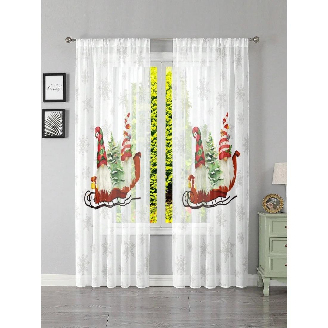 

Современные рождественские серебряные украшения со звездами и снежинками Шторы для гостиной, спальни, домашний декор с крючками 50Wx60H(CM)x1Piece&Grommet Top