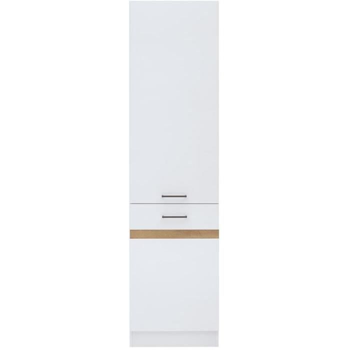 JUNONA Kitchen Column 2 Right-opening Doors - L 50 X H 196 X D 46 Cm - Glossy White