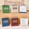 2026 Mini Einfacher Kalender Kleiner Schreibtischkalender Kreativer Spiral-Kalender Planer Desktop-Dekoration Büro-Schreibwaren für Geschenk
