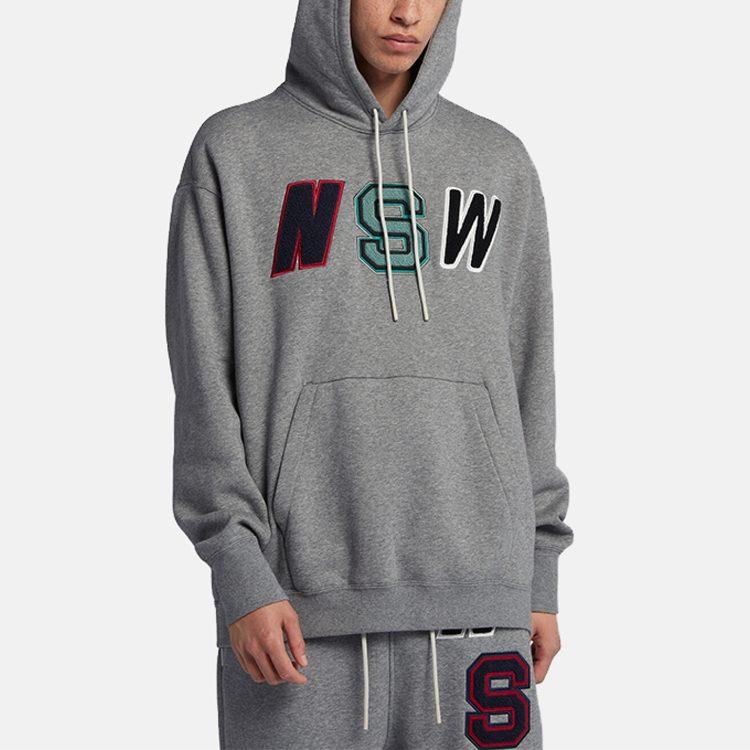 Nike Sweatshirts Men's Gray Hooded Moderate Regular 943574-091