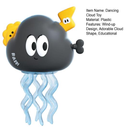 Wind-up Dancing Cloud Toy Educational Clockwork Spring Rainy Cloud Toy Toddlers Boys Girls Interactive Crawling Cartoon Cloud Toy