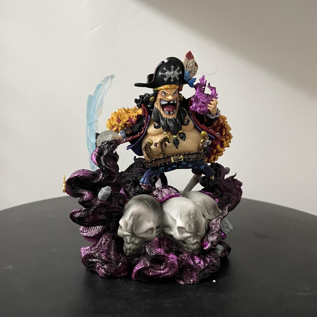 Q Edition One Piece Anime Figure Edward Teach Blackbeard GK Statue Model Desk Decoration Toy Peripheral Christmas Gift