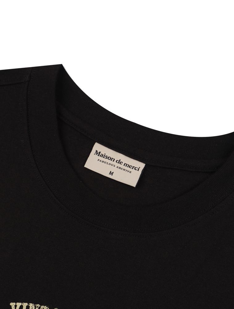 LA MAISON STUDIO Unisex Maison Vintage Logo Regular Short Sleeve T-Shirt Black (Fcf2Ts411M)