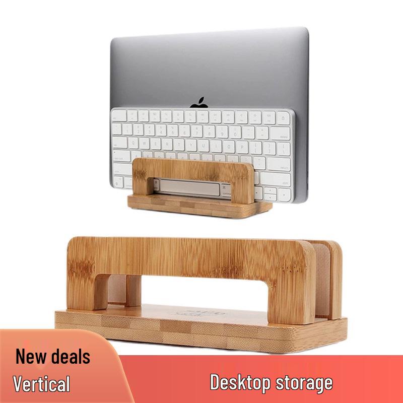Bamboo Multifunctional Stand: Phone, Tablet, Desktop Organizer, and Laptop Holder