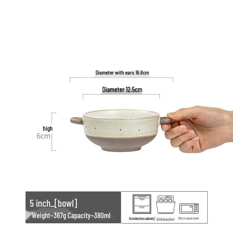 

Ruhan Ceramic Double-Handle Bowl
