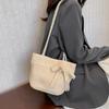 Chic White And Khaki Woven Shoulder Bag With Spacious Design For Everyday Outings