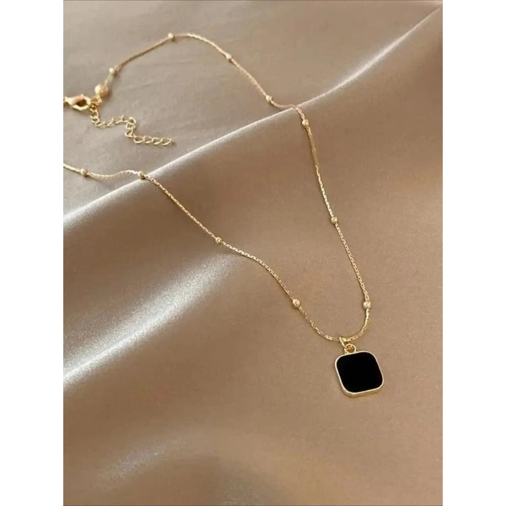 Trendy Geometric Pendant Stainless Steel Necklace, Minimalist Chain Elegant Modern Fashion Jewelry for Women