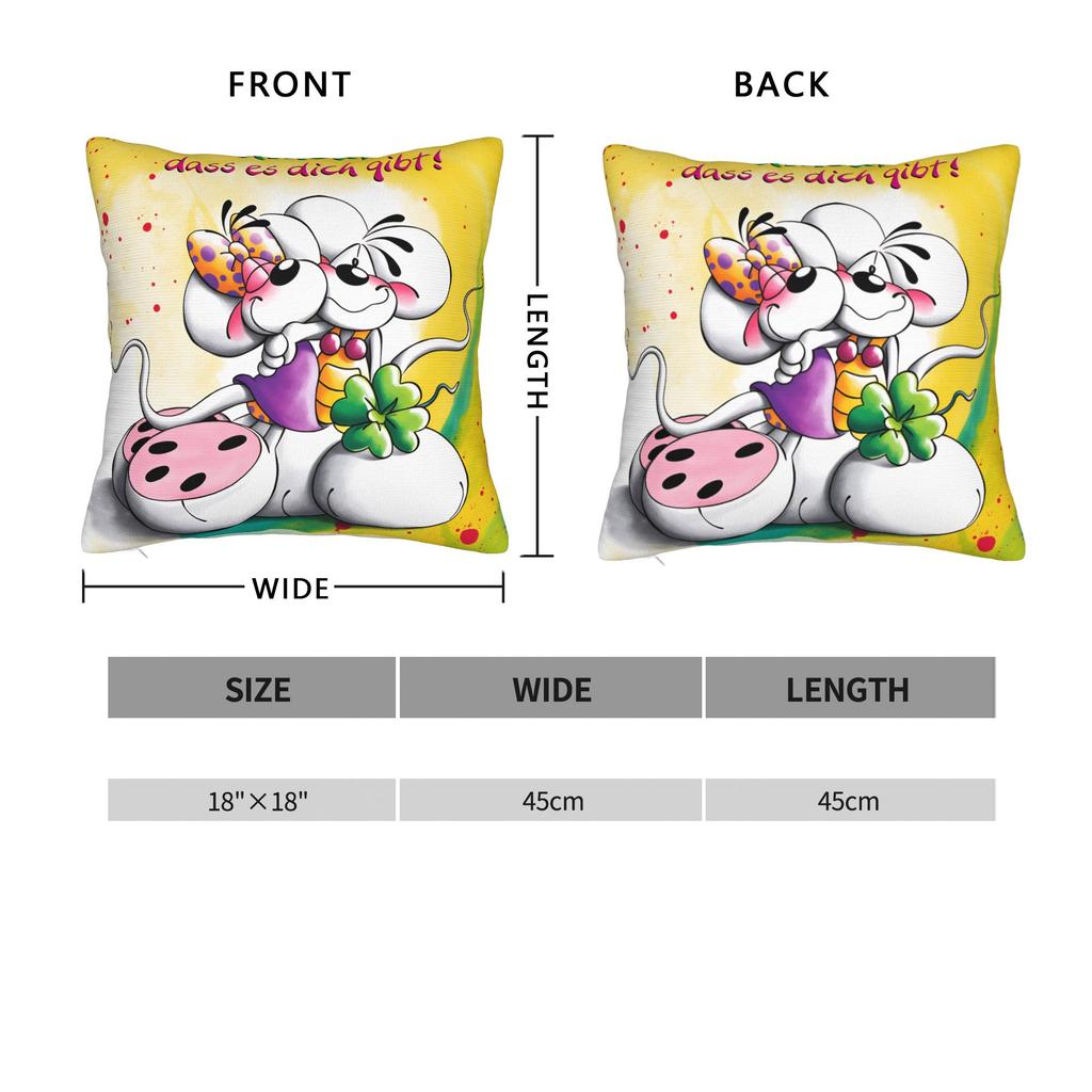 Federe Diddl Cartoni Animati Fumetti Federa Trendy Retrò per Soggiorno Letto Sedia Comoda Copricuscino