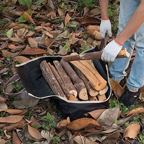 Amagabeli Toile Sac à bûche Cheminée Sac de rangement pour le bois de chauffage Grande capacité Porte-bûches De plein air Porte-bûch