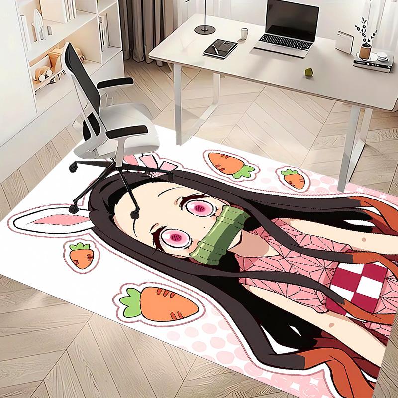 Demon Slayer Nezuko2 Printed Absorbent Washable Carpet, Non-Slip Bathroom Mats, Kitchen Rugs, Yoga Mat,Living Room Entrance, Camping Picnic Rugs