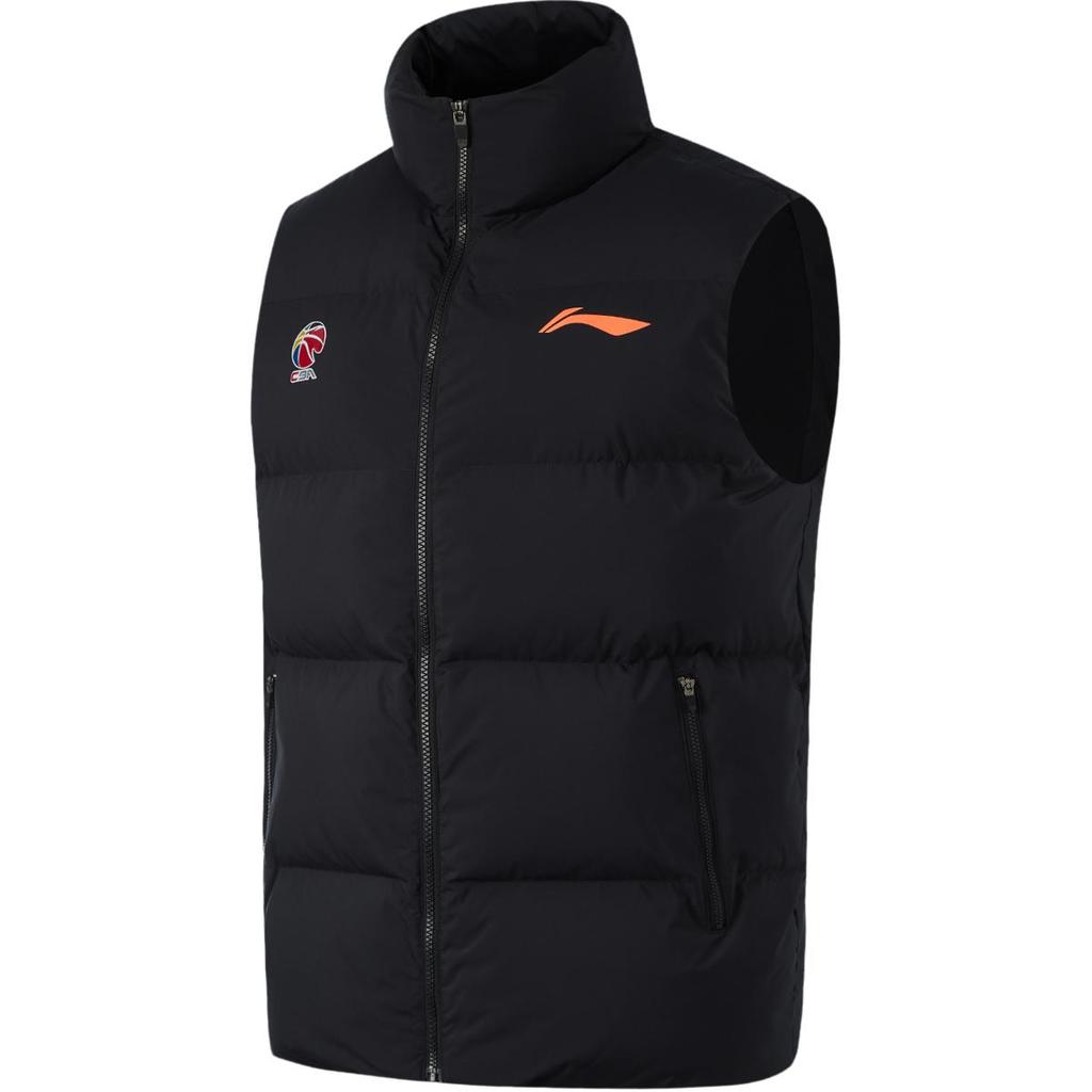 Li Ning Wygodna Casualowa Kamizelka ze Stójką Zapinana na Zamek z Nadrukiem Liter Męska Kamizelka Czarna AMMU029-1