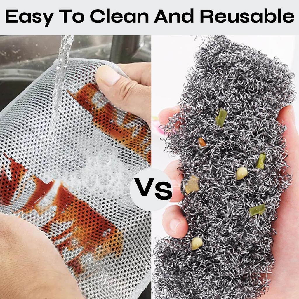 20/1 stücke Magisches Geschirrtuch Silberdraht-Reinigungstücher Küchengeschirr-Topfwaschtuch Doppelseitige verdickte Handtücher Stahldrahtlappen